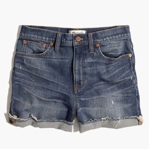Madewell Glenoaks Cutoff High-Rise Denim Shorts 30